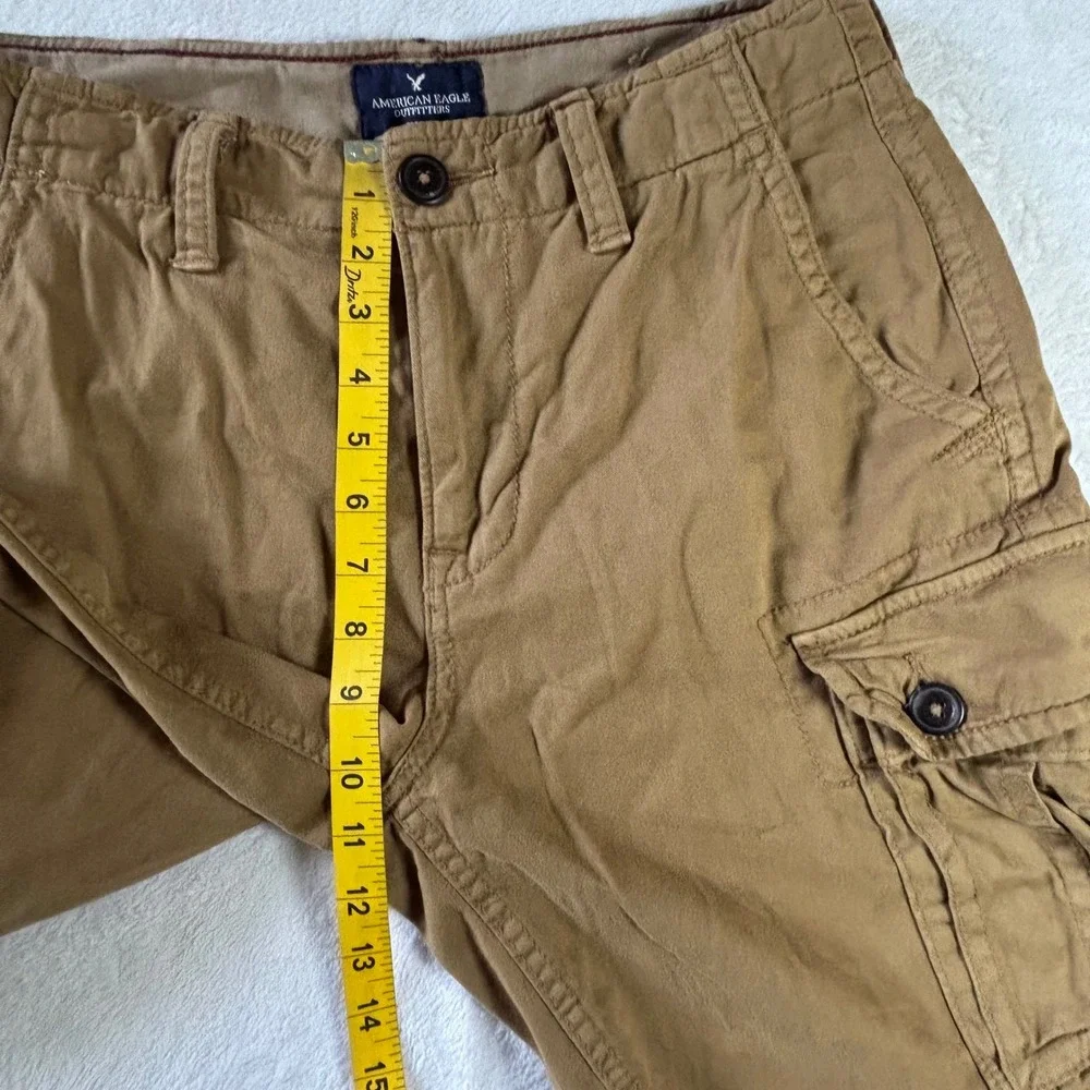 American Eagle Outfitters Mens Brown Cargo Shorts Size 30 Cotton Twill Outdoor